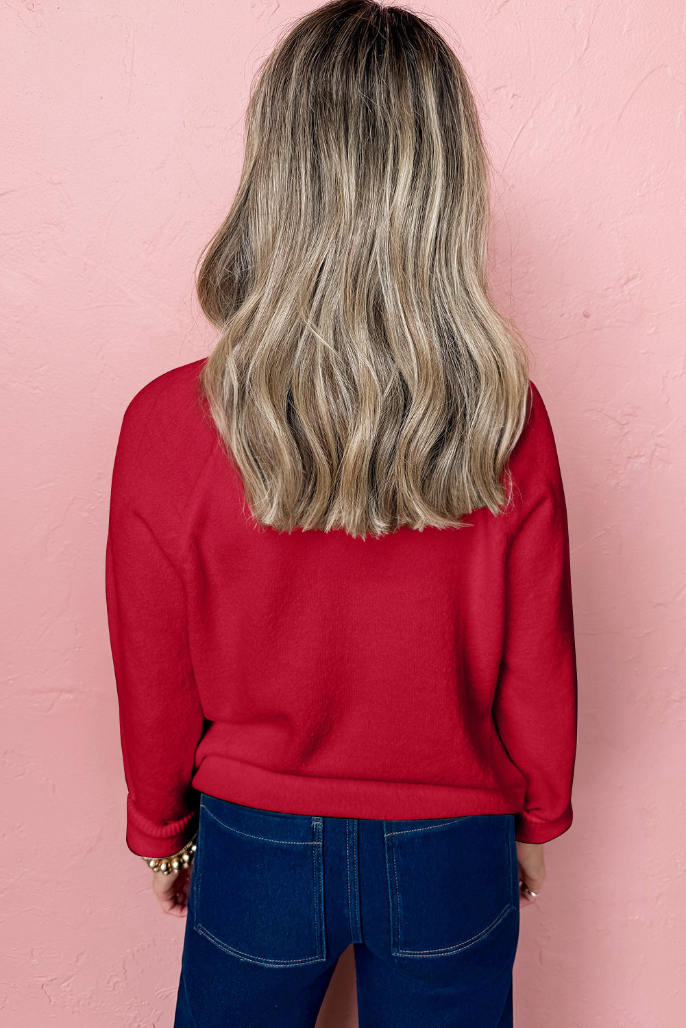 White MERRY Letter Pattern Christmas Raglan Sleeve Sweater