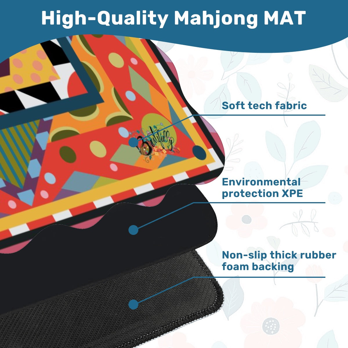 Scalloped Mahjong Mat (Made in USA) My World