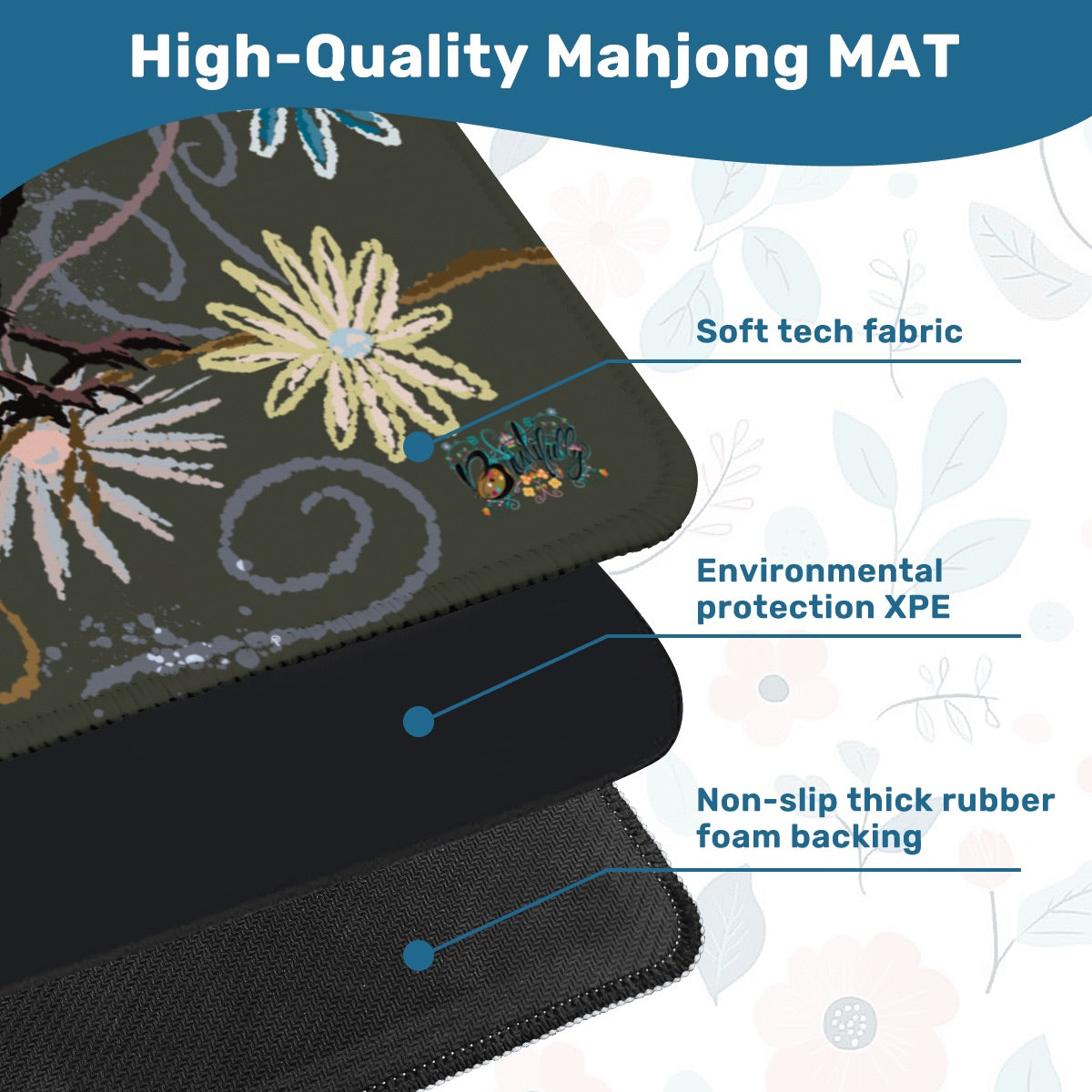 Raven-Mahjong Mat 31.5"x31.5" (Ship Rolled up)