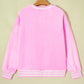 Sachet Pink Merry Letter Pattern Plush Pullover