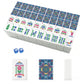 Bright blue Mahjong Tiles Set (Floral Garden Style) (Single Layer)