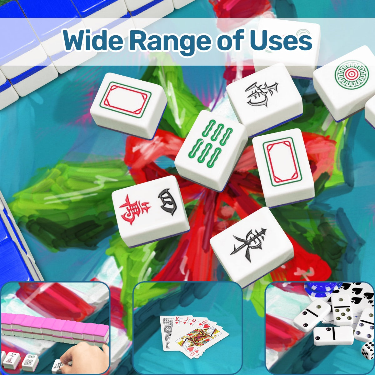 Mahjong Mat 33"x33" (Ship Rolled up) Hand painted candy cane