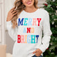 White Merry and Bright Quilted Sweatshirt