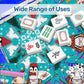 2026 Teal Penguin Winter Mahjong Mat 31.5"x31.5" (Ship Rolled up)