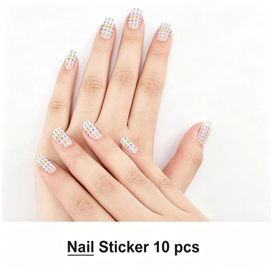 Traditional Transparent Mahjong Nail Stickers 100 Pcs