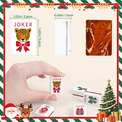 Geode Red Glam Holiday Christmas Mahjong Tiles