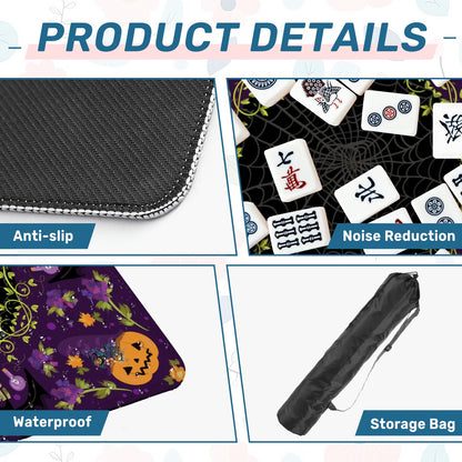 Purple Pumpkin Hex Mahjong Mat Larger-33"x33" (Ship Rolled up)