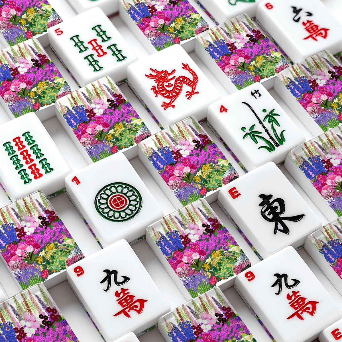 English Garden American Mahjong Tiles