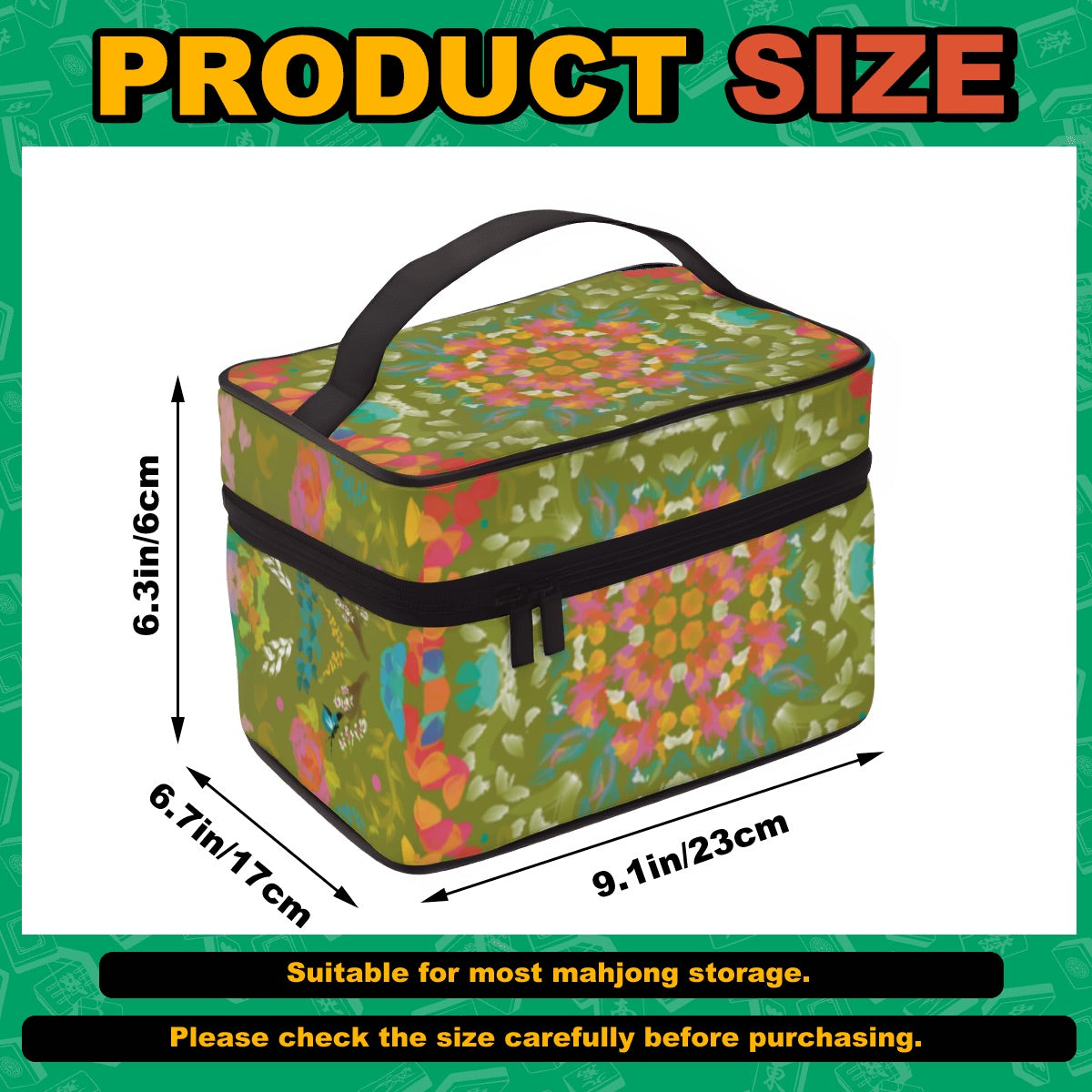 2026 Spring design - Chartreuse Portable Mahjong Bag