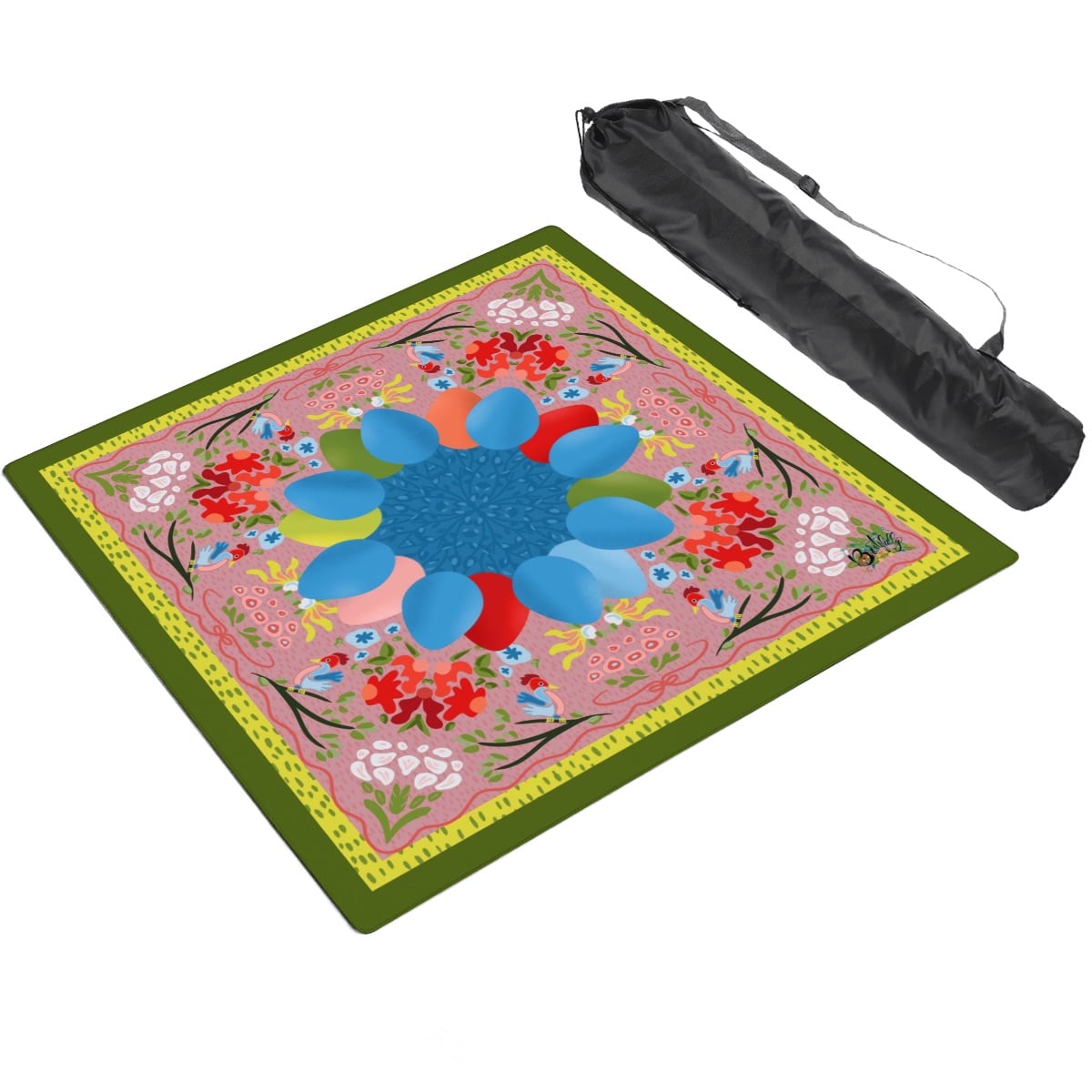 Mahjong Mat SleekSurface Bright birds and florals
