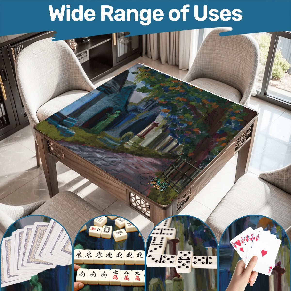 Mahjong Mat 33"x33" (Ship Rolled up) Haunting