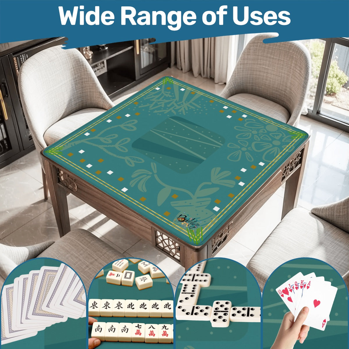Seasons Hushed Mahjong Mat 31.5"x31.5" (Ship Rolled up)