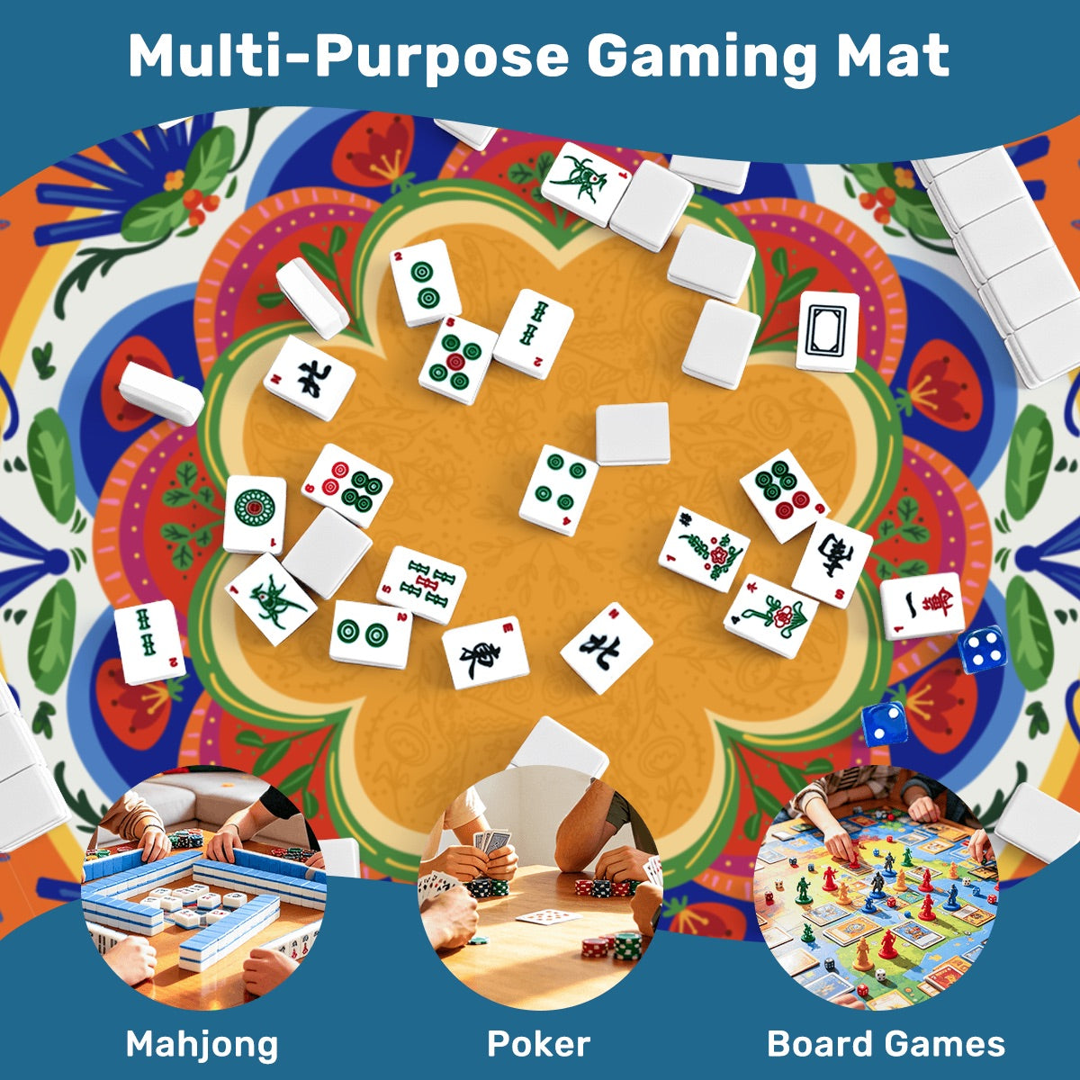 Thickened Mahjong Mat SleekSurface (Ship Rolled Up) FolkHeritage orange