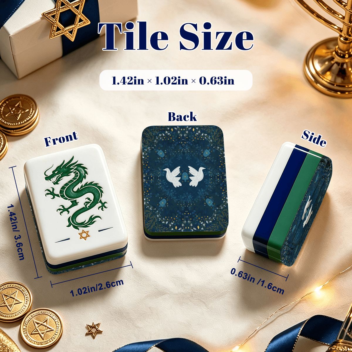 Heritage Hanukkah Mahjong Tiles -Peaceful Holiday