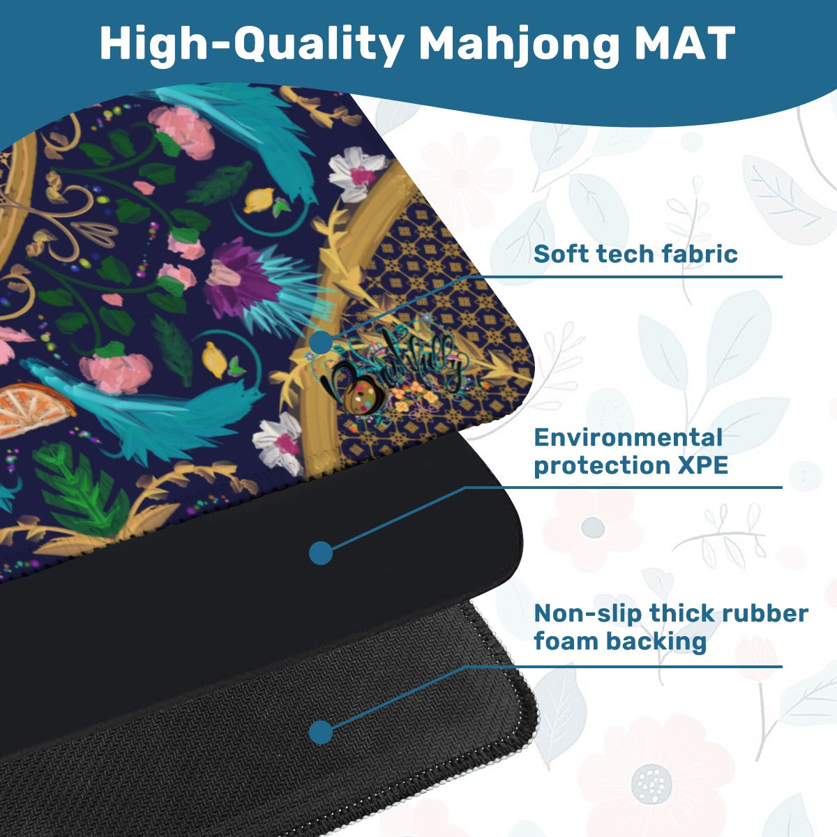 2026 Summer design in Navy-Mahjong Mat 31.5"x31.5" (Ship Rolled up)