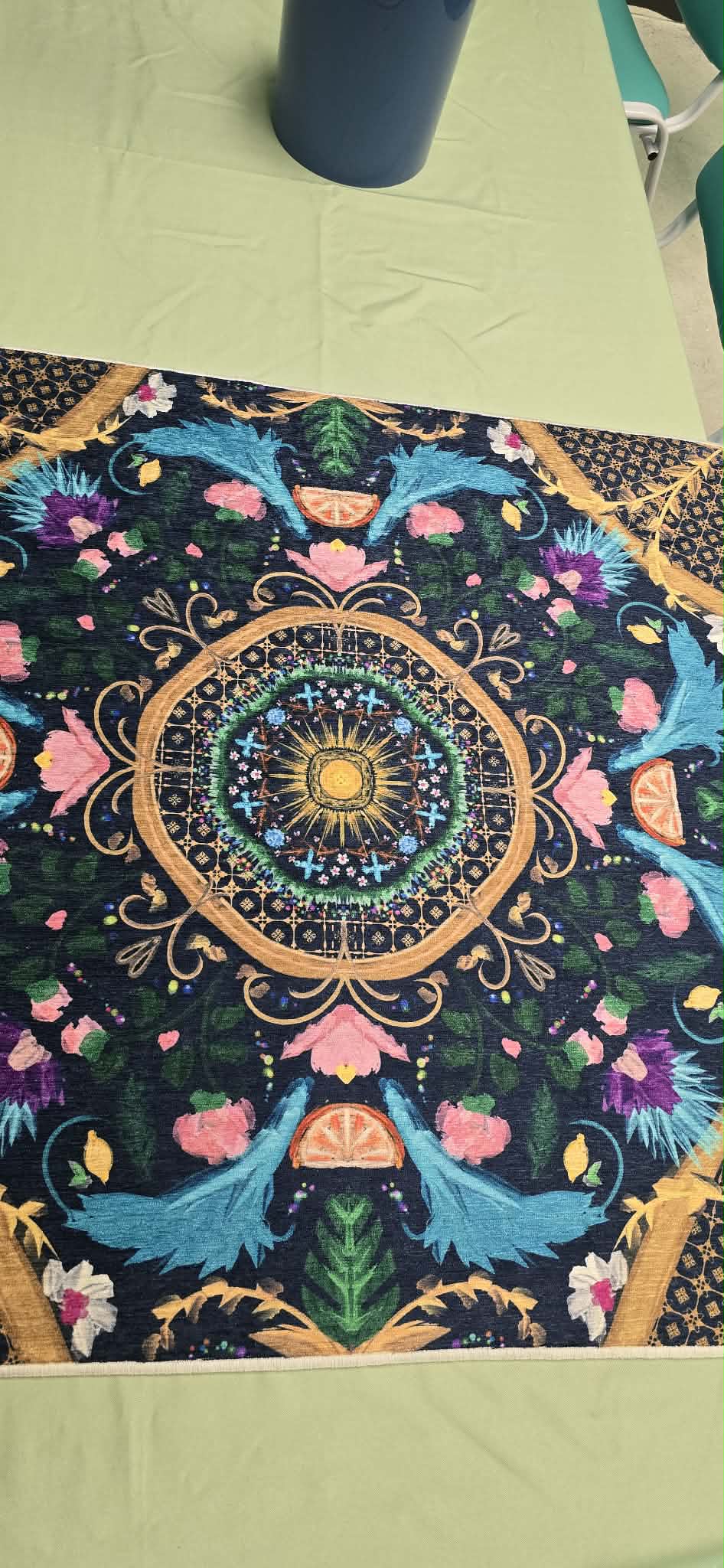 Summer Design Silken Rug- Style Mahjong Mat- shipped rolled