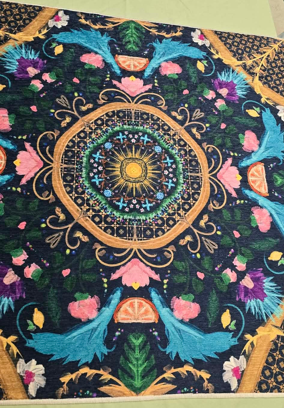 Summer Design Silken Rug- Style Mahjong Mat- shipped rolled