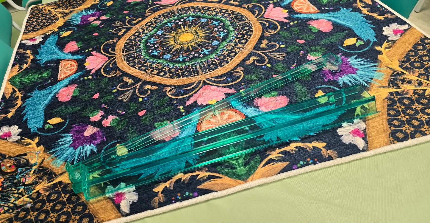 Summer Design Silken Rug- Style Mahjong Mat- shipped rolled