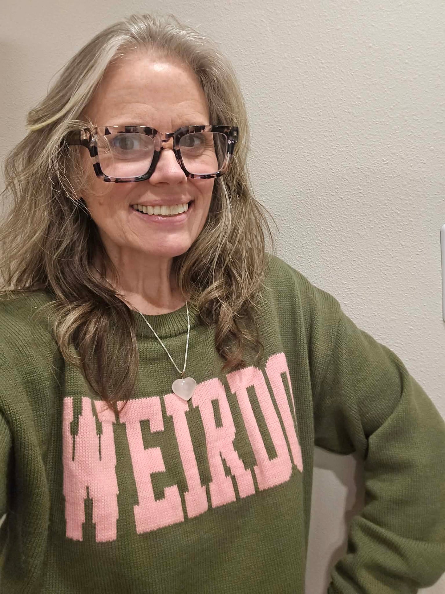 WEIRDO Sweater - Knit-In Block Letters
