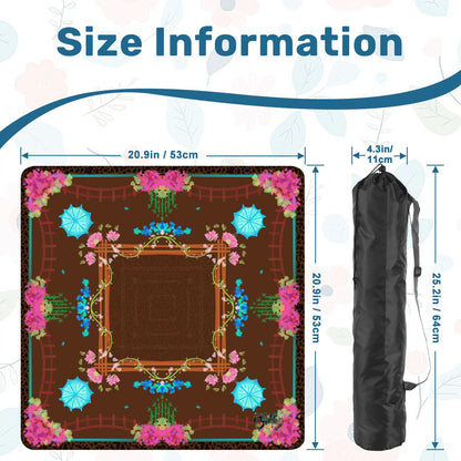 Neon on Leopard- Mini Travel Mahjong Mat 20.9"x20.9" (Ship Rolled up)