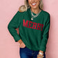 White MERRY Letter Pattern Christmas Raglan Sleeve Sweater