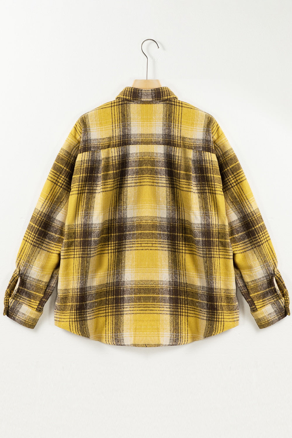 Pocketed Plaid Button Up Long Sleeve Shirt