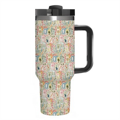 40oz Tumbler with Handle and Straw (Made in USA) - Multiple Designs