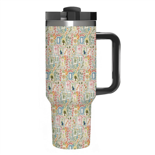 40oz Tumbler with Handle and Straw (Made in USA) - Multiple Designs