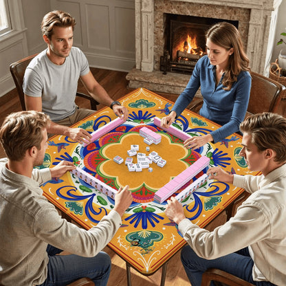 Folk Art - choice of colorway-Mahjong Mat 31.5"x31.5" (Ship Rolled up)