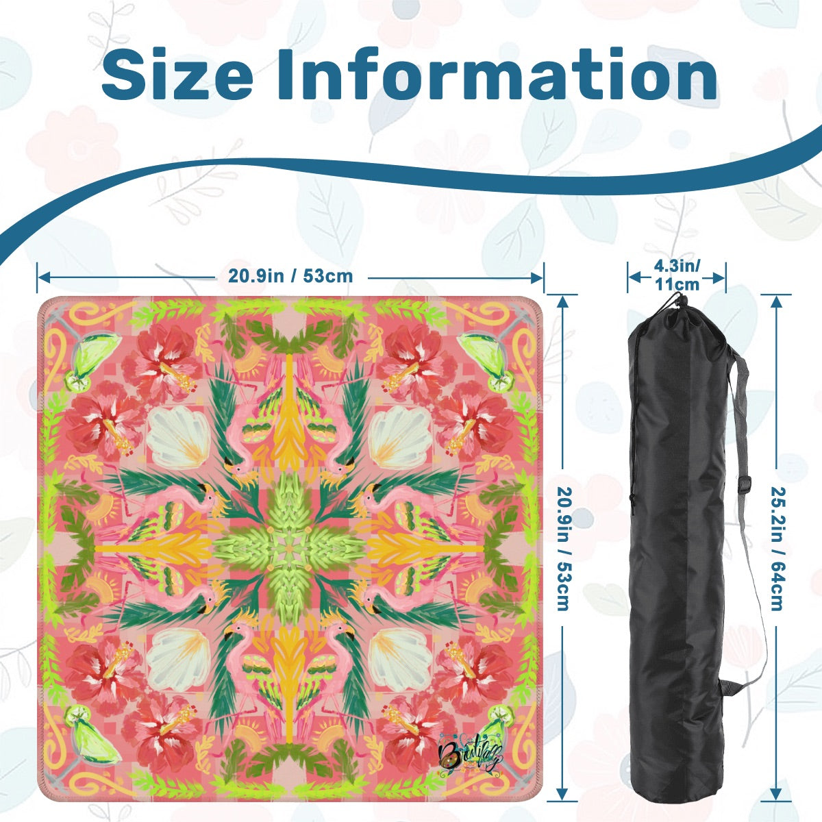 Summer flamingo on pink -Mini Travel Mahjong Mat 20.9"x20.9" (Ship Rolled up)