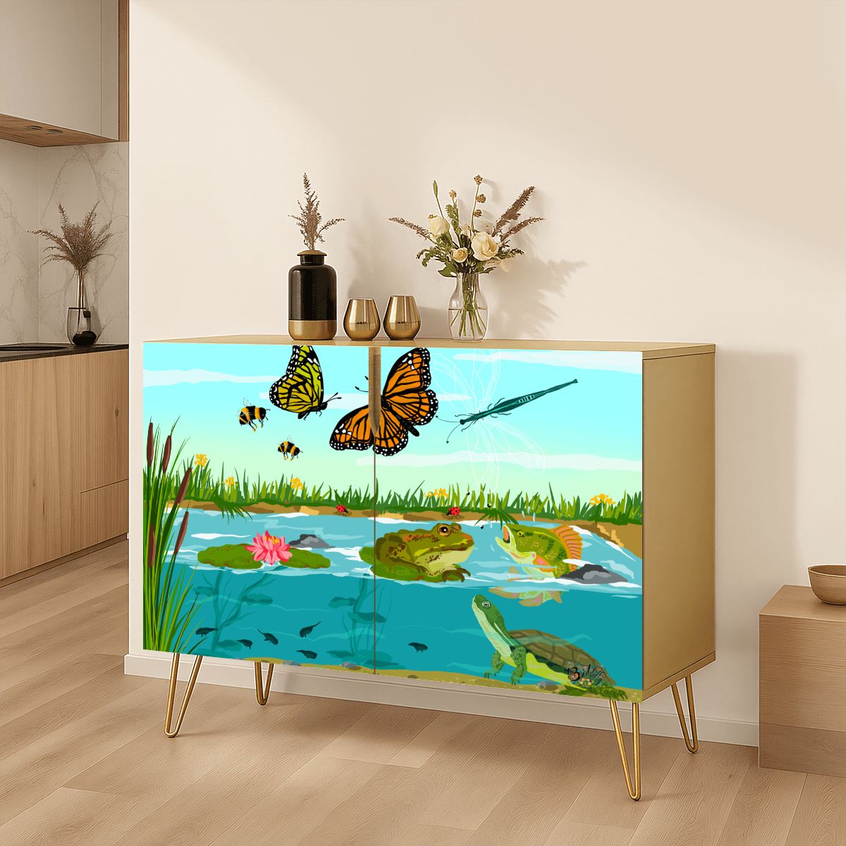 Wooden Storage Cabinet (Made in USA) At the Pond