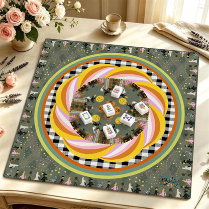 Mahjong Mat SleekSurface (Made in USA) Trick or Treat - Retro- multiple colorways
