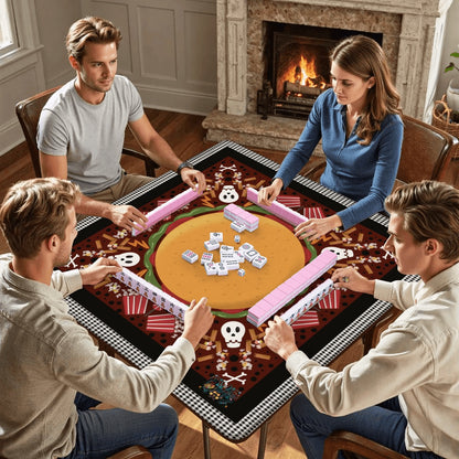 Spooky Fast Food Mahjong Mat Larger - 33"x33" (Ship Rolled up)