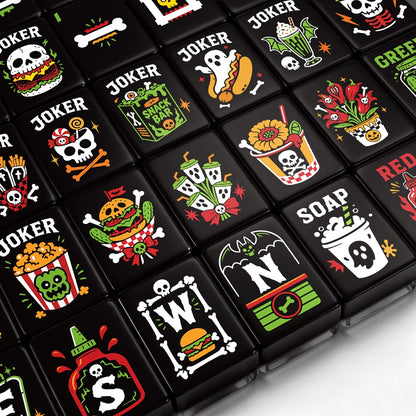 Woodsy Owl Skull Diner Halloween Mahjong Tiles multi layer