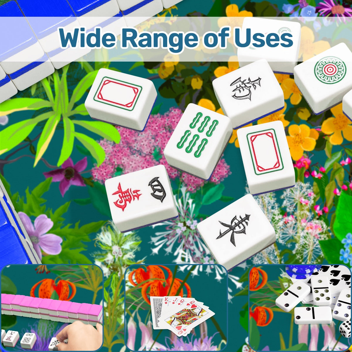 Folk art floral series - Mahjong Mat 31.5"x31.5" (Ship Rolled up)