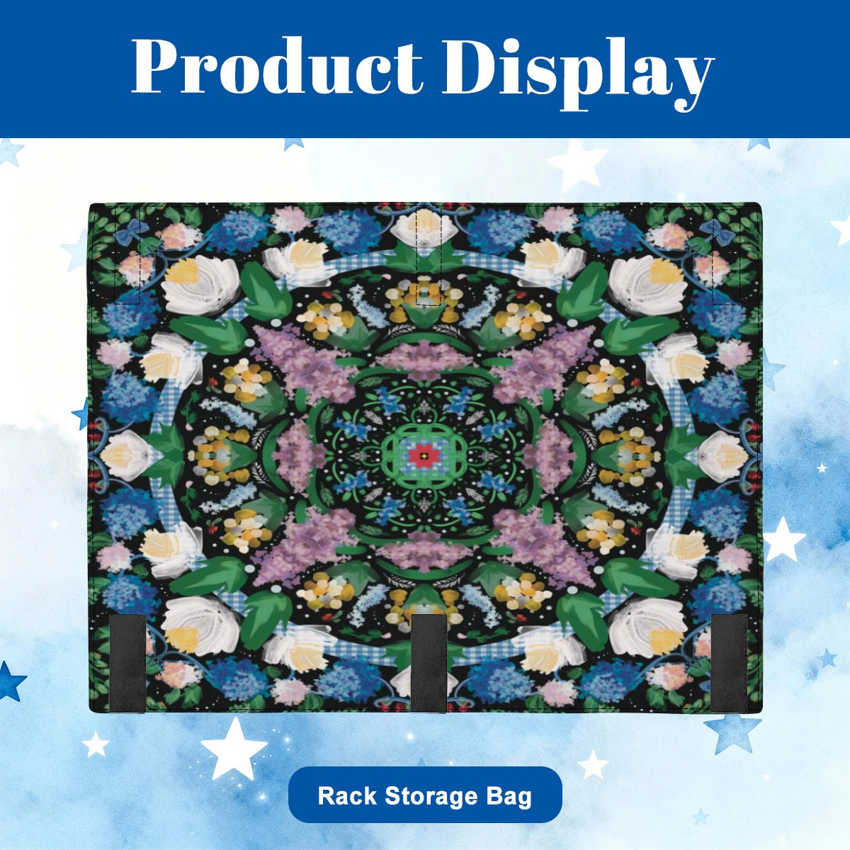 Mahjong Bag Set 3 Pcs Picnic in the flowers-on black