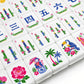American Mahjong Tiles (Traditional Porcelain Style) Geode series  blue gold vein