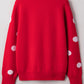 Red Dahlia LET IT SNOW Christmas Dotty Sleeve Loose Sweater