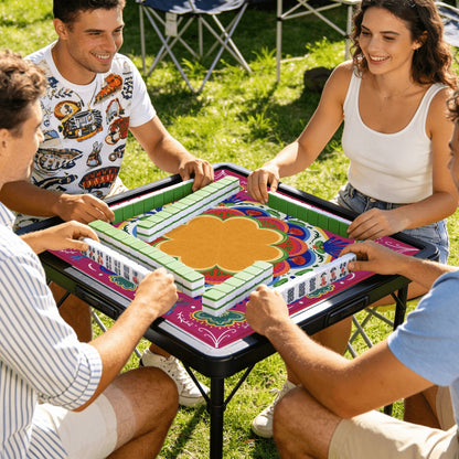 Folk Art- Choice of colorway Mini Travel Mahjong Mat 20.9"x20.9" (Ship Rolled up)