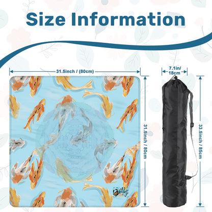 Koi fish pond Mahjong Mat 31.5"x31.5" (Ship Rolled up)