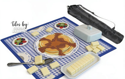 Breakfast is butter with Mahjong Mahjong Mat Larger size: 33"x33" (Ship Rolled up)