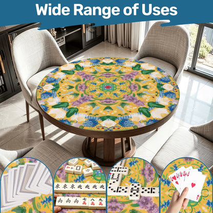 Yellow Secret garden Round Mahjong Mat IMG7972
