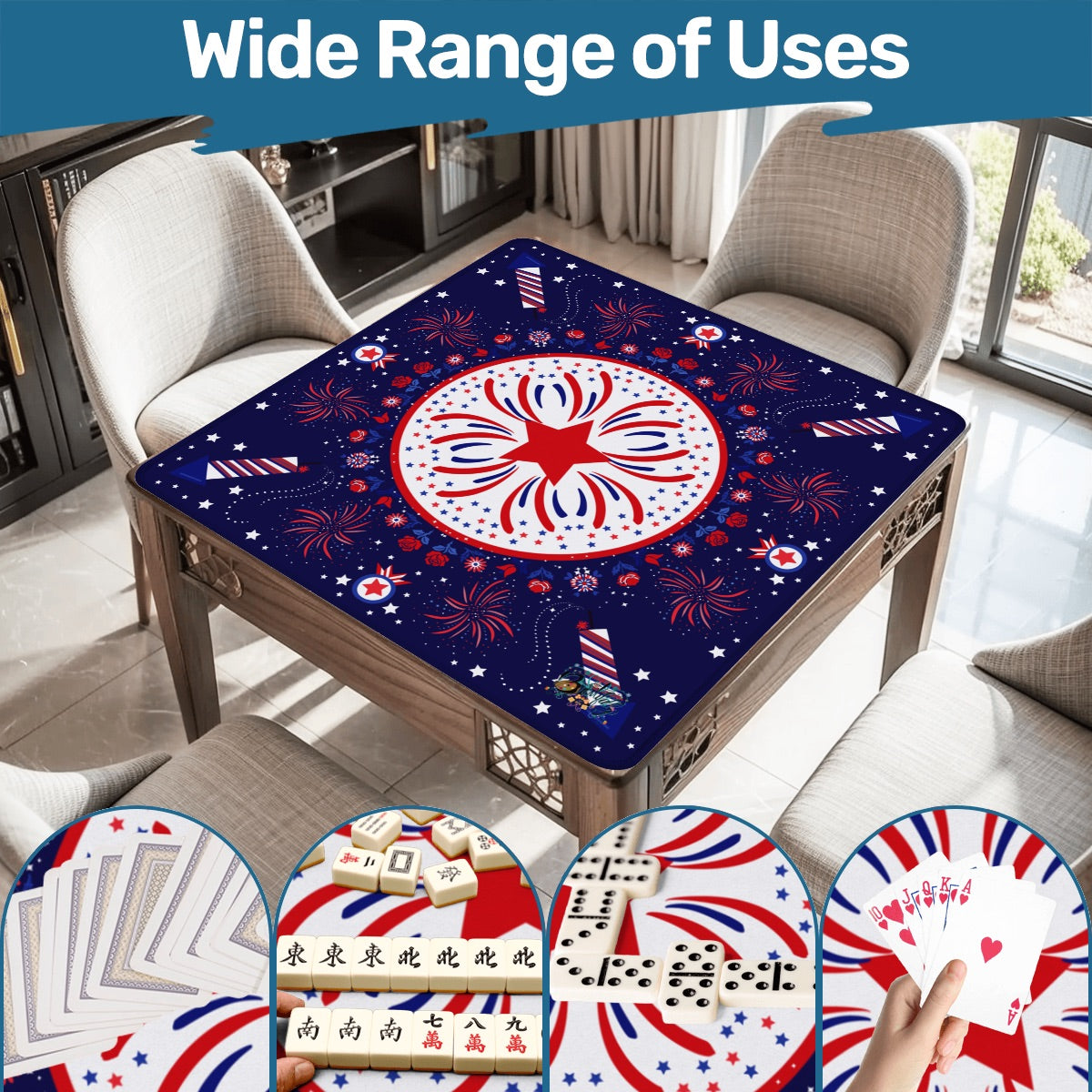 Patriotic ‘zon inpspired Mahjong Mat 31.5"x31.5" (Ship Folded)