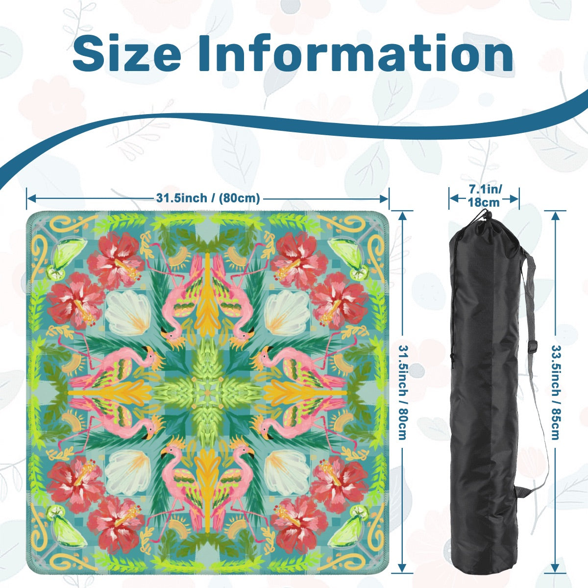 2026 Flamingo animated Mahjong Mat 31.5"x31.5" (Ship Rolled up)