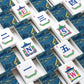 American Mahjong Tiles (Traditional Porcelain Style) Geode series  blue gold vein