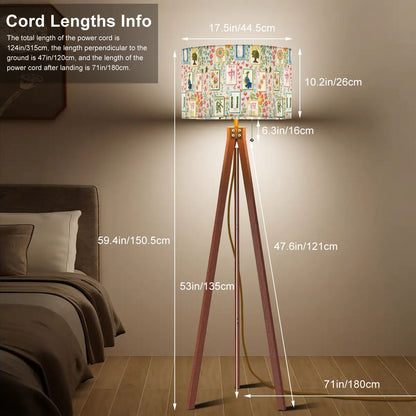 Tripod Floor Lamp (Made in USA) Mahjong Tile