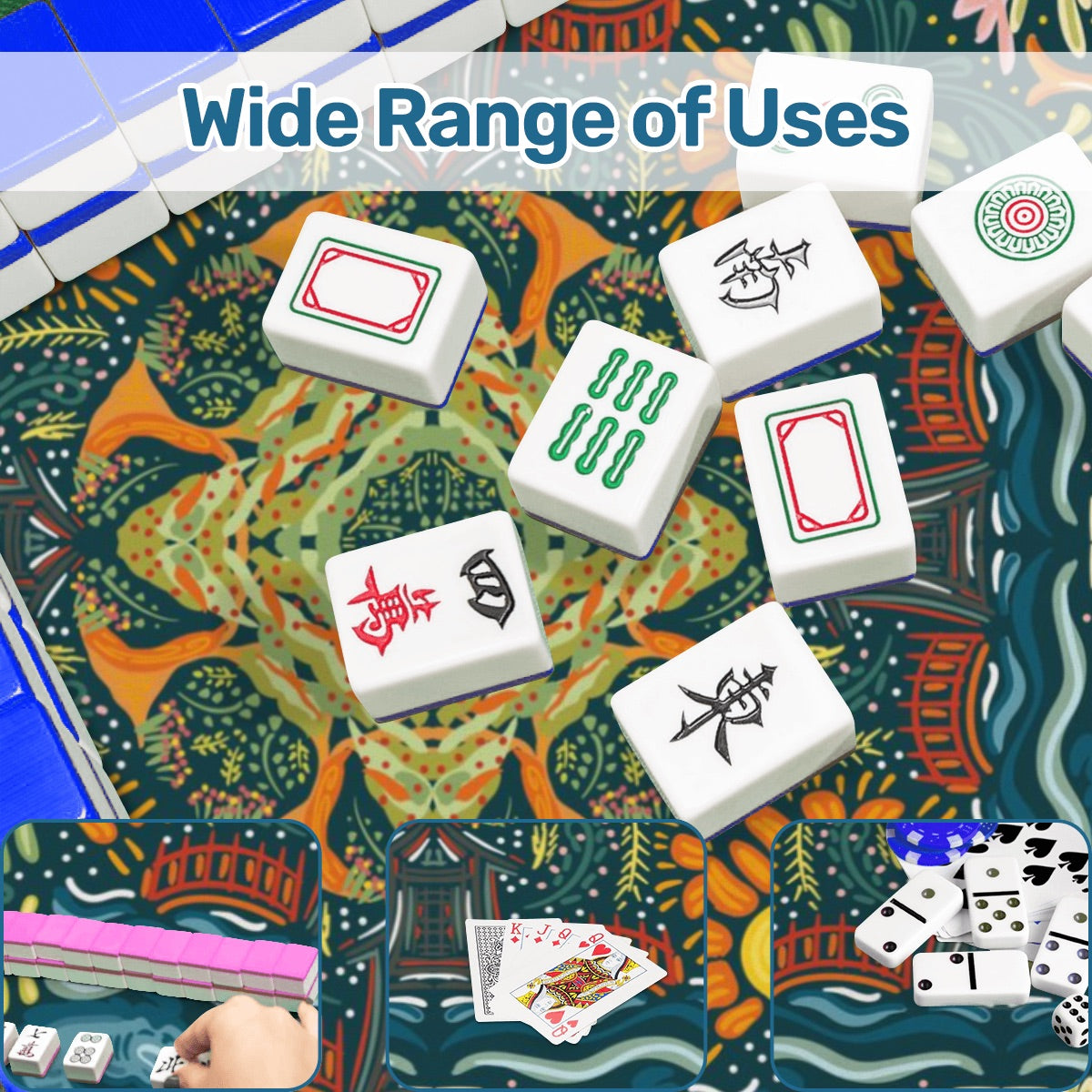 Mahjong Mat (Made in USA) Dynasty- multi colorways