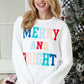 White Merry and Bright Quilted Sweatshirt