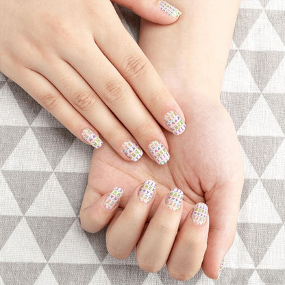 Traditional Transparent Mahjong Nail Stickers 100 Pcs