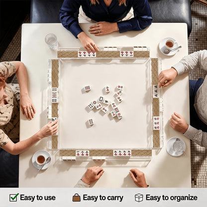 Extended Mahjong Rack Set of 4  Scalloped Magnetic Tile Pusher Choice of Pattern